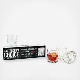 Bartender's Choice Excalibur Old Fashioned Glass, Set of 4