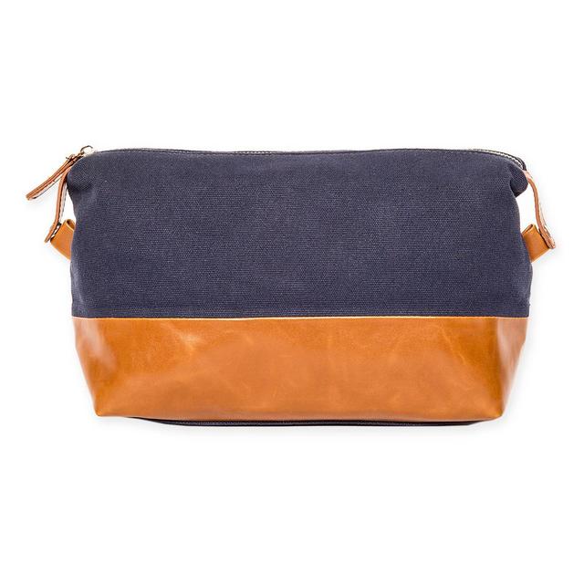 Brouk & Co Original Toiletry Bag in Blue/Brown