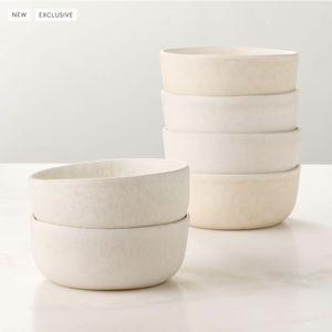 Drift White Soup Bowls Set of 6 | CB2