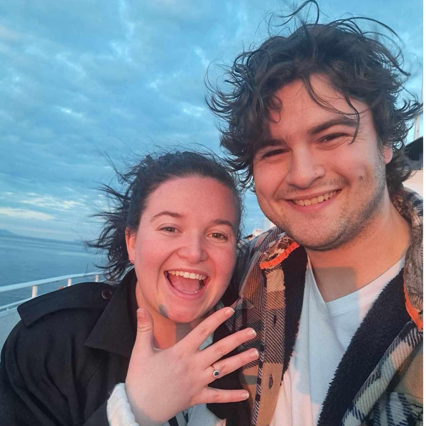 It's not an April Fool's joke, Rane proposed with his grandmothers ring on April 1 2023. Rane wrestled the ring on to the only finger it fit.