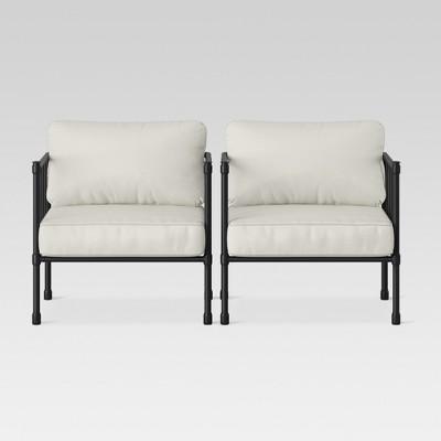 Fernhill 2pk Metal Patio Club Chair Linen - Threshold™