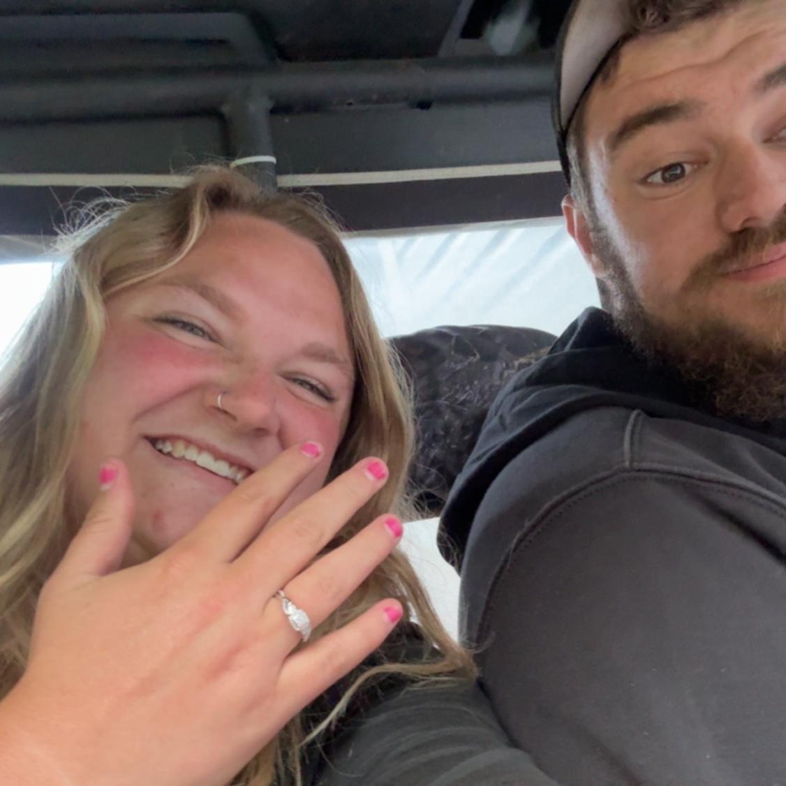 The first picture we took after we got engaged 🫶🏼❤️