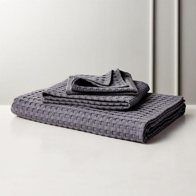 Grand Grey Waffle Weave Bath Towel