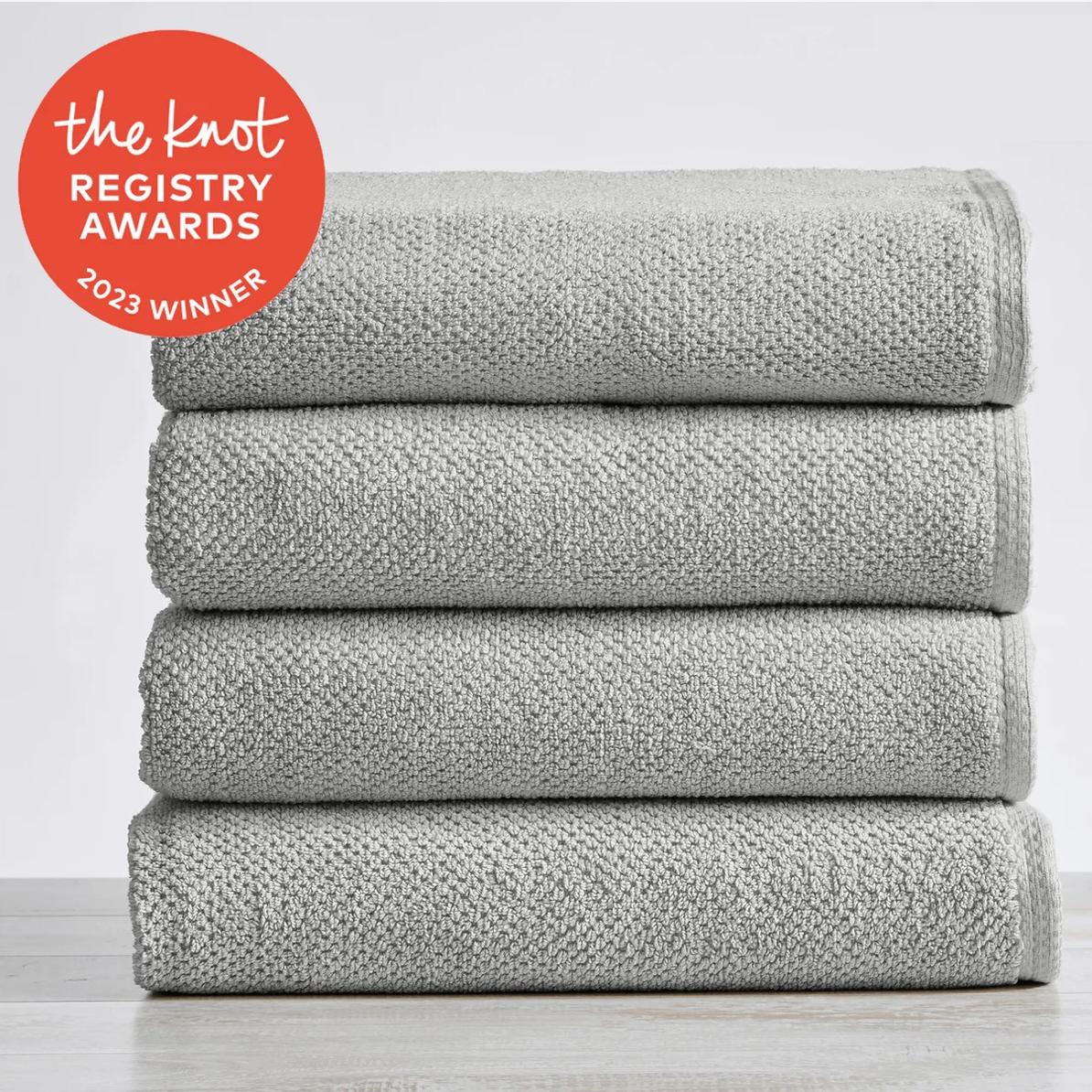 4 Pack Cotton Textured Bath Towels - Acacia Collection