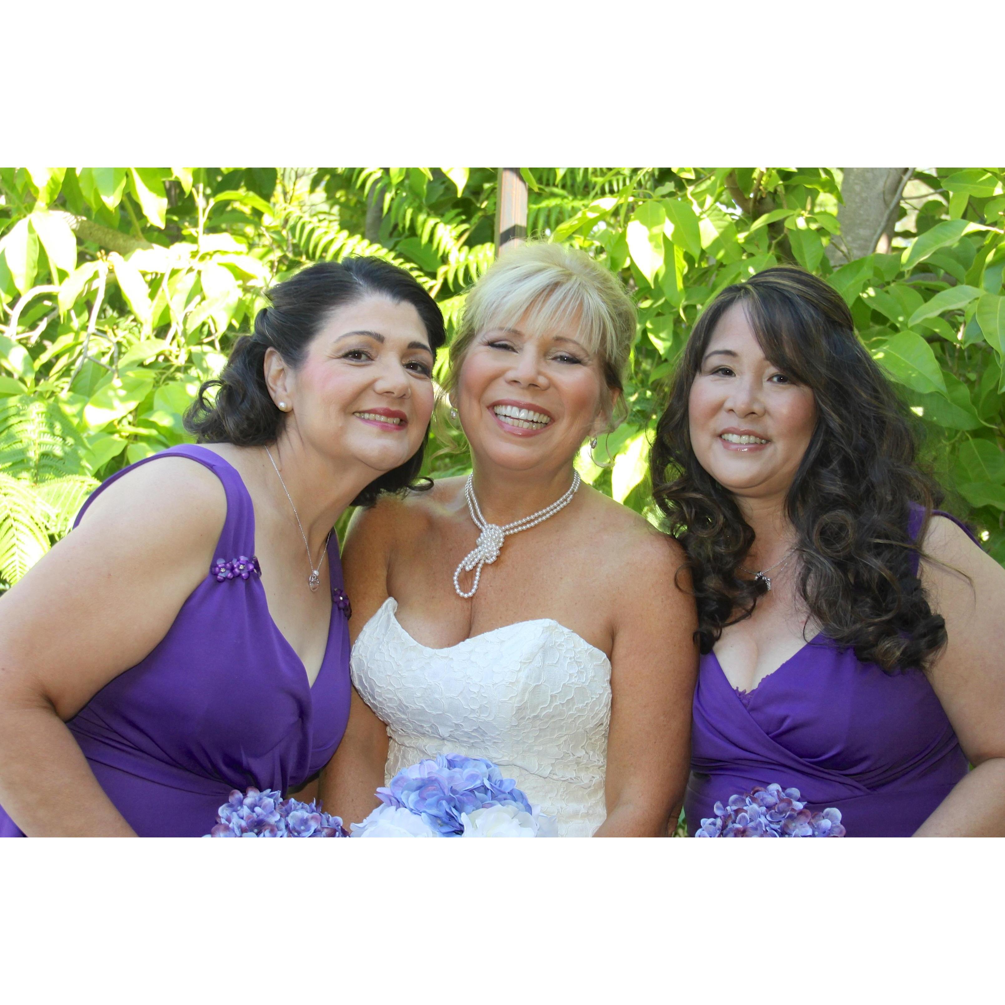 Bride with Bridesmaid Lizbeth and Tina
