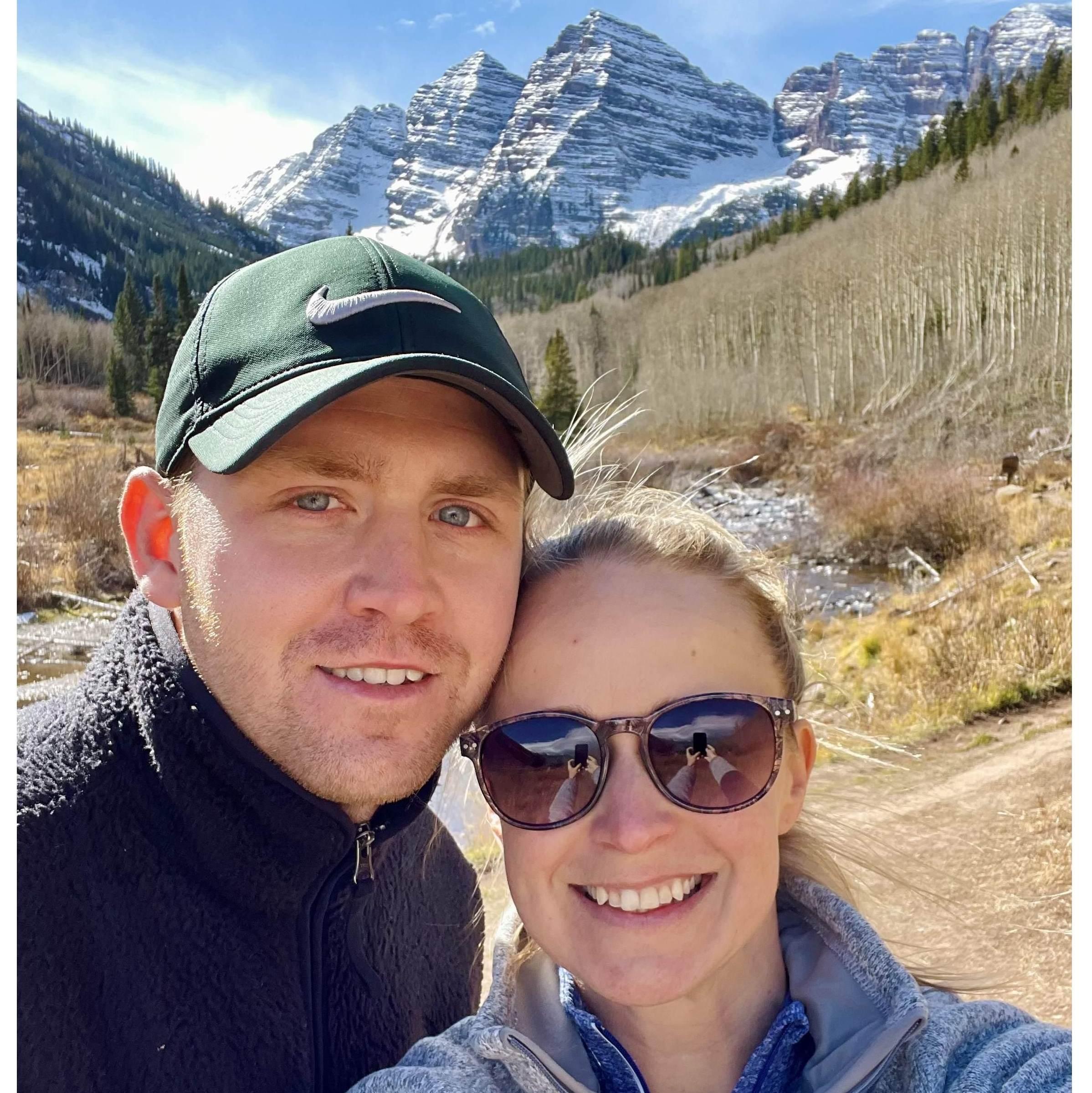 Hiking at Maroon Bells in Aspen, Colorado