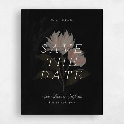 Black Wedding Save the Date - Brocard Portrait