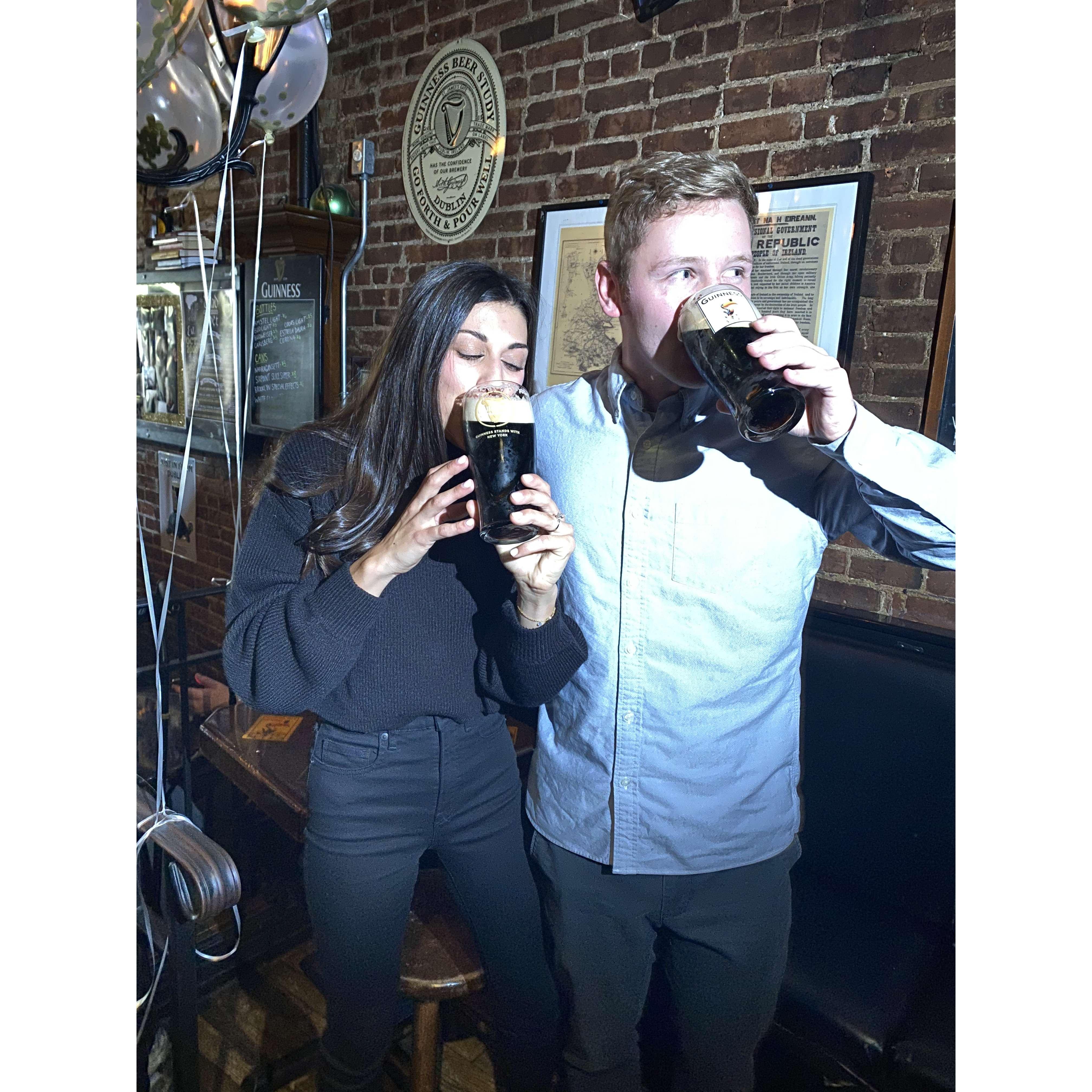 Post engagement party at the Dead Poet!