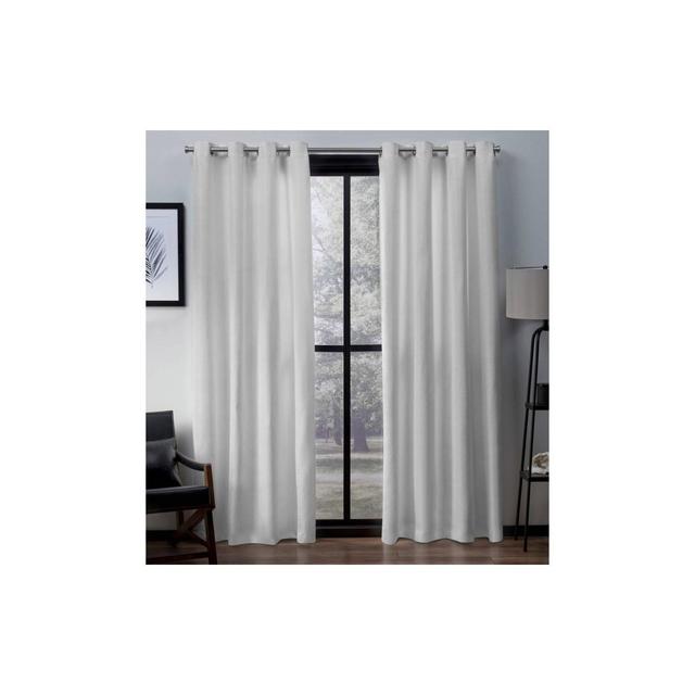 63"x54" Virenze Faux Silk Grommet Top Window Curtain Panel Winter - Exclusive Home