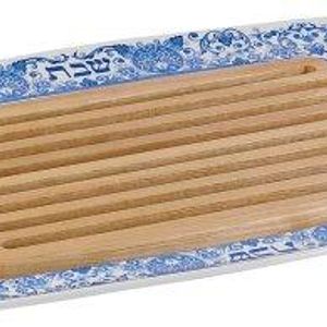 Portmeirion USA - Spode Judaica Large Size Challah Tray With Wooden Insert