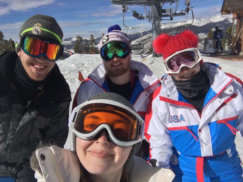 Tearing up the bunny slopes with friends on spring break