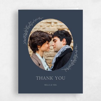 Grayed Navy, Blue Wedding Thank You - Earlewood Photo