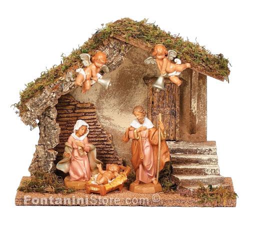 5 Inch Scale LED Lighted Wedding Nativity Set Optional Adapter