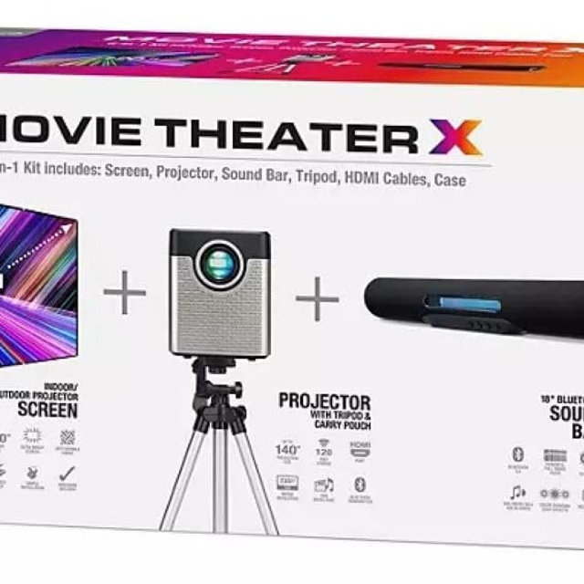 iLIVE Projector Pop Up Movie Theatre Kit Black