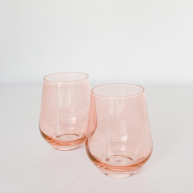 Estelle Colored Wine Stemless - Set of 2 {Blush Pink}