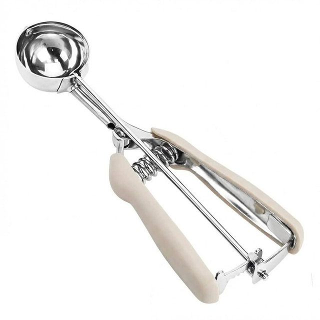 Ice Cream Scoop, 18/8 Stainless Steel Cookie Scoop, Cookie Scoops for Baking, 2 Tbsp/ 30 ml/ 1 oz Cookie Dough Scoop, Ice Cream Scooper with Trigger Release, Cookie Scooper for Baking(#40 White)