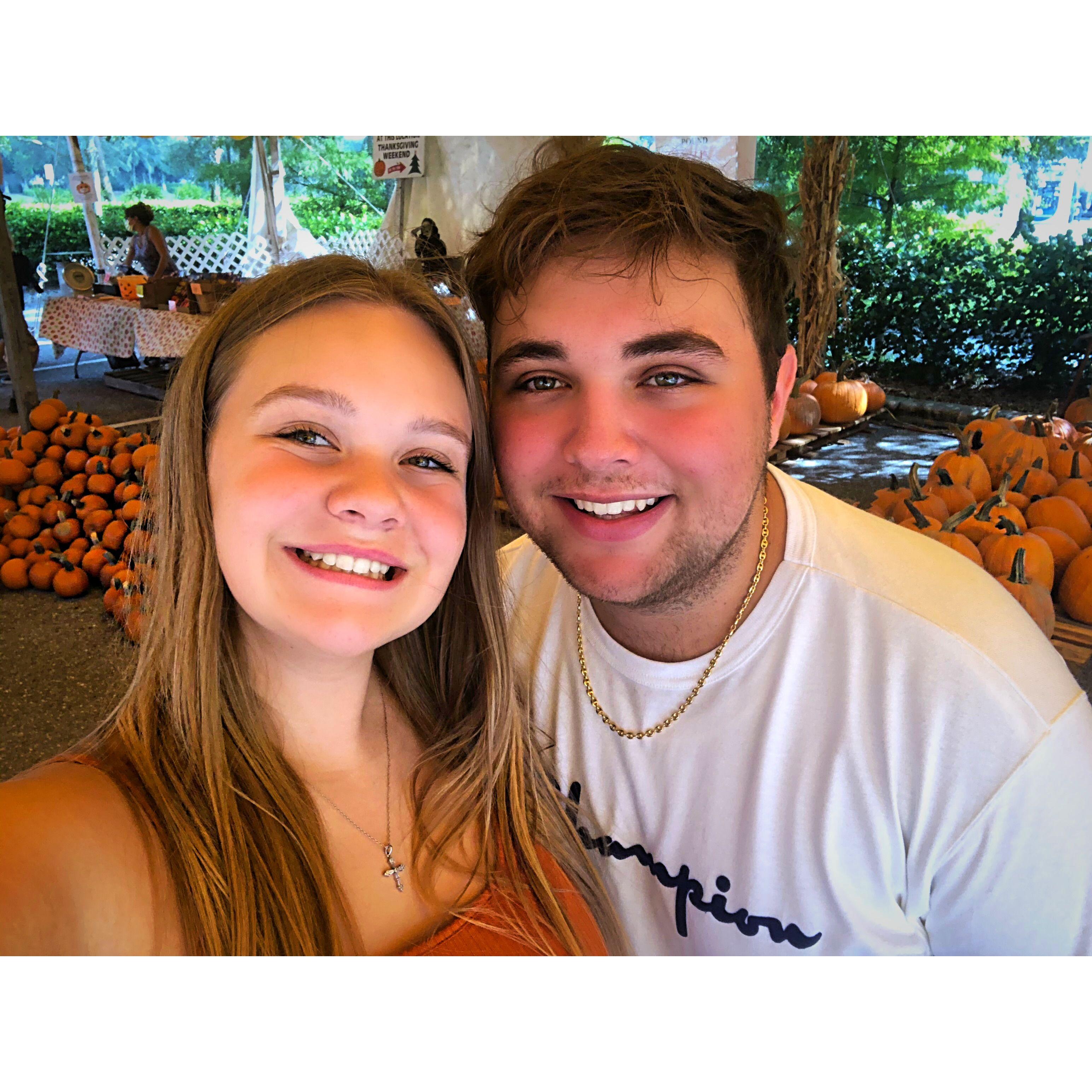 We love going to pumpkin patches in the fall!