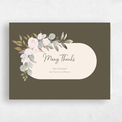 Dark Khaki, Green Wedding Thank You - Adeleida Landscape