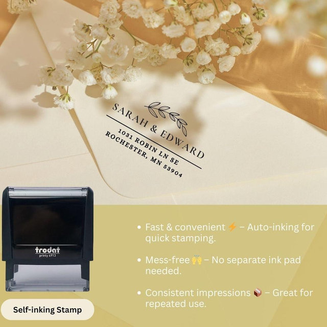 Custom Address Stamp | Wedding Stamper | Self inking Stamp | Custom Stamp for Wedding | Return Address Stamp | Business Stamp