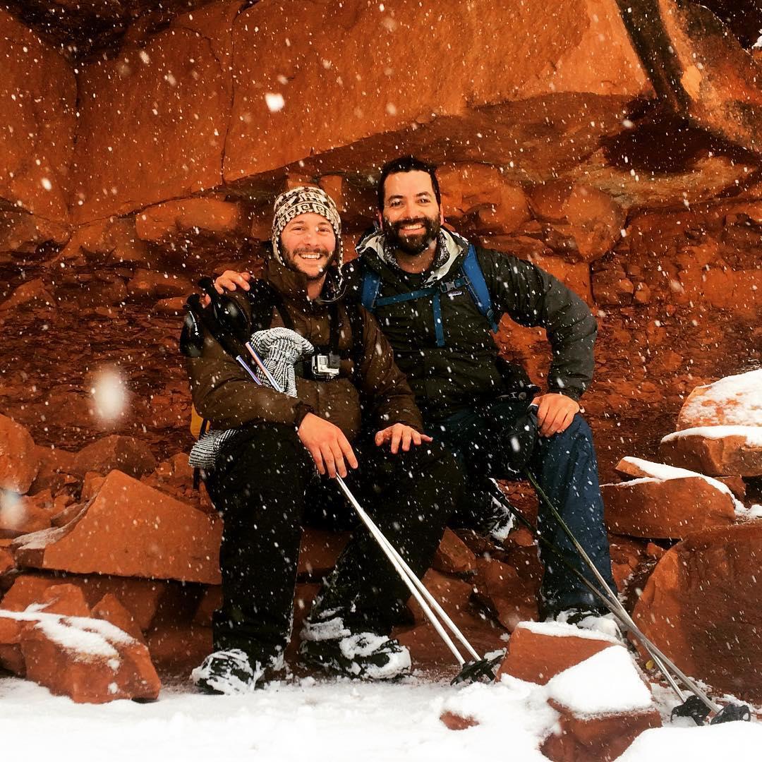 Hiking during a snowstorm in the Grand Canyon
