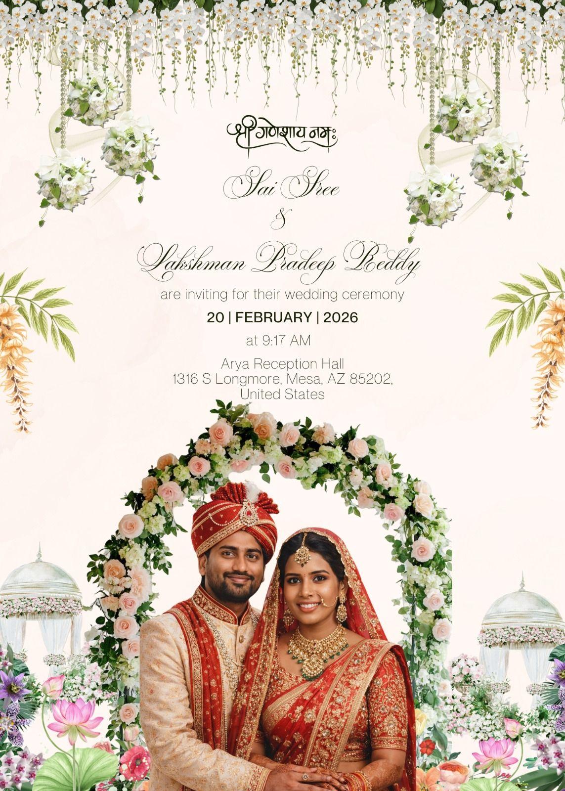 The Wedding Website of Lakshman Pradeep Reddy Vangala and Sai Sree Mareddy