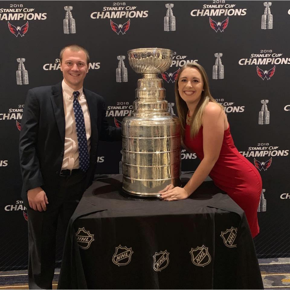 Brendan and Miranda went to a Washington Capitals event and took photos with the Stanley Cup. The Caps have been a large part of their relationship. They even have a Caps themed room in their house!