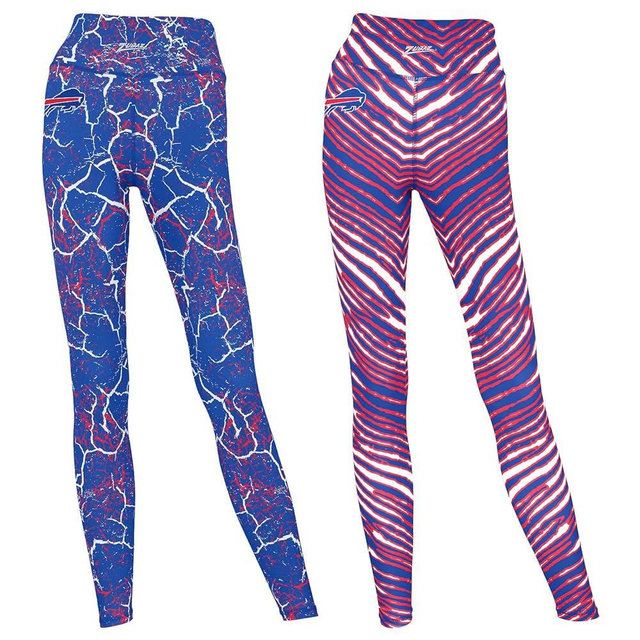 Zubaz NFL Women's 2-Pack Zebra and Marble Powermesh Leggings with Pockets (XS - 3XL)