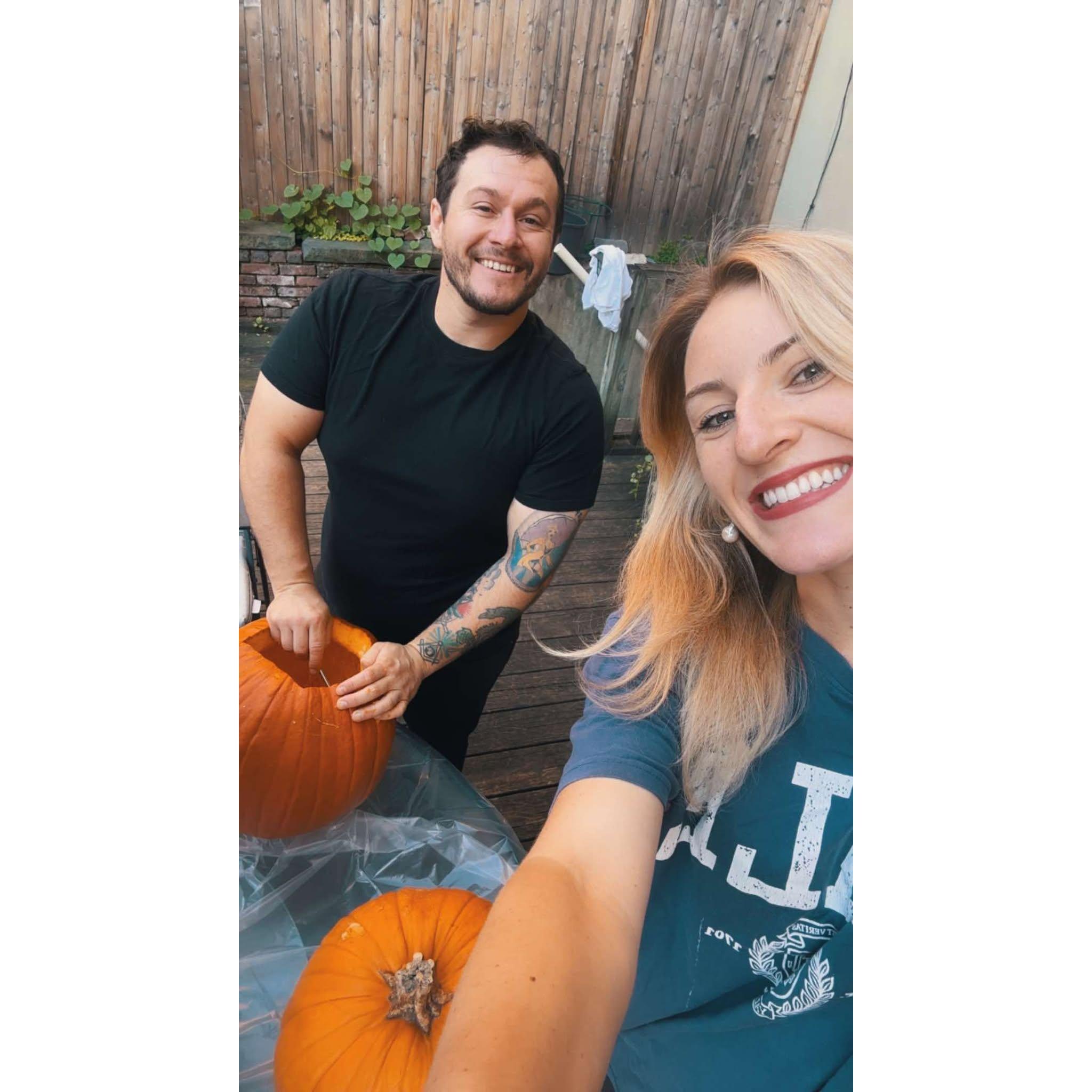 Our first pumpkin carving. 2024