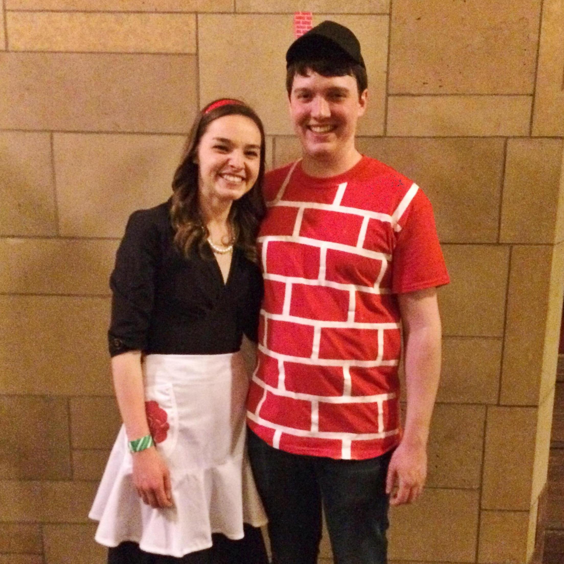 Our first picture together was taken at a dorm dance where Katie was in charge of the costumes!