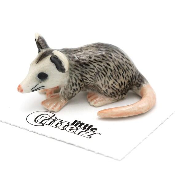 Opossum "Thumbs" - miniature porcelain figurine