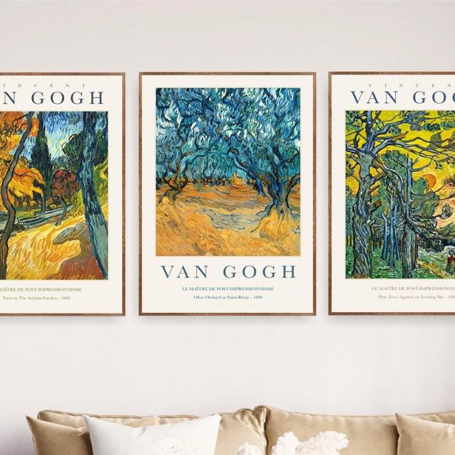 Van Gogh Print Museum Wall Art Set of 3 Exhibition Poster