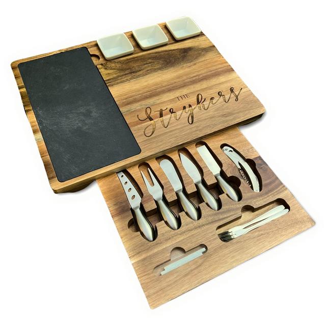 Personalized Charcuterie Board Set 19pcs Cheese Board and Knife