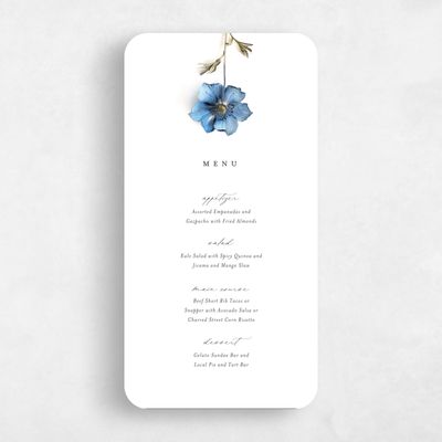 Blue Rounded Wedding Menu - Spiga
