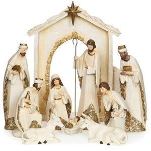 10 Piece Stone Finish Nativity Scene