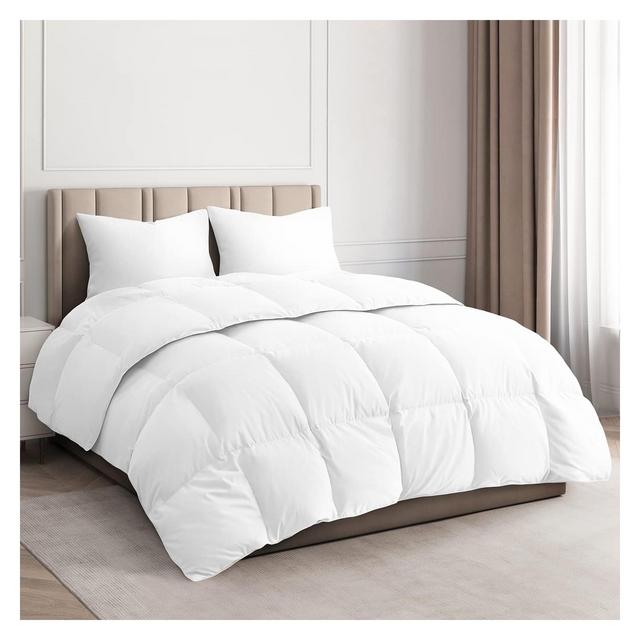 CGK Linens Goose Down Alternative Comforter Duvet Insert in White, Size Queen