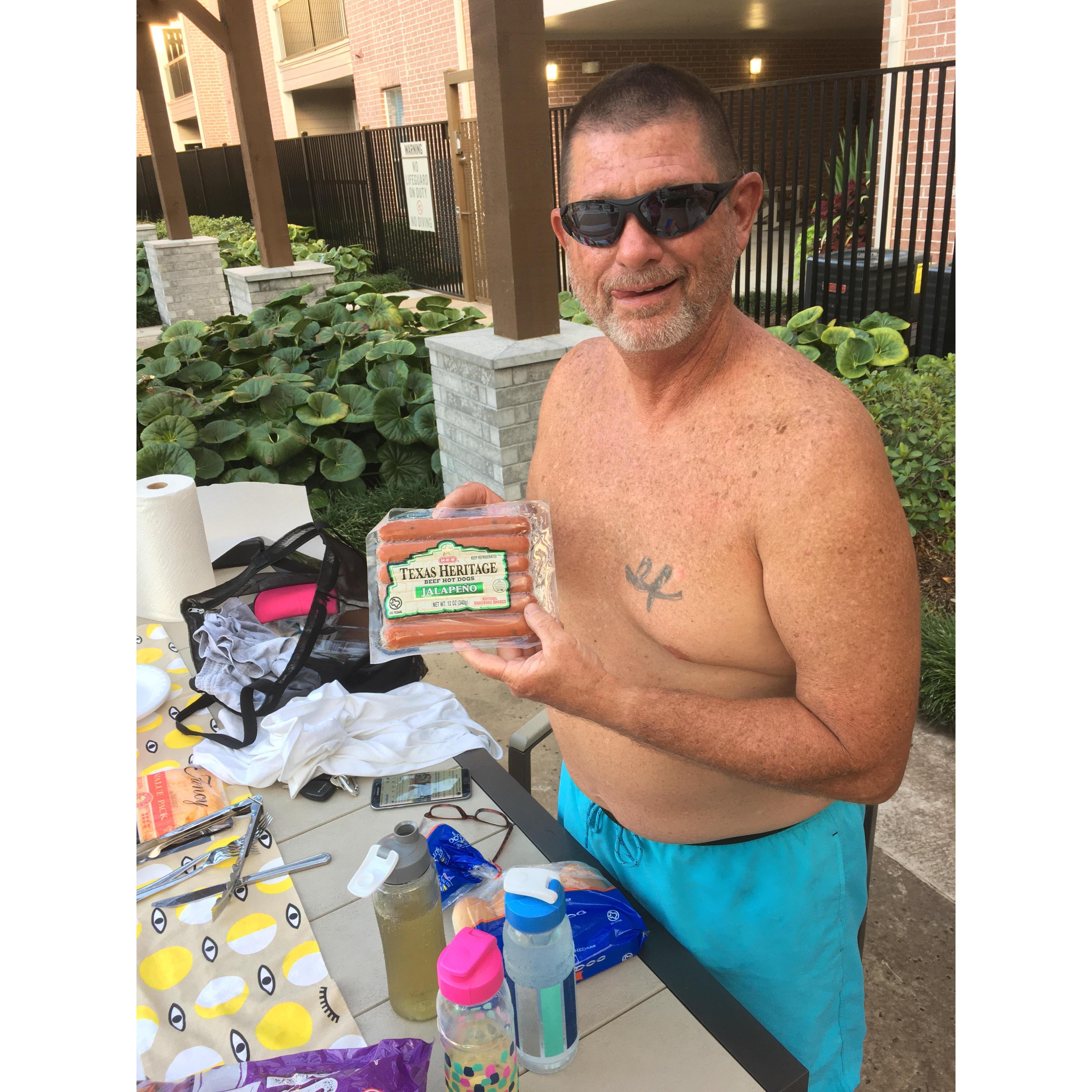 Hot dog night by the pool!