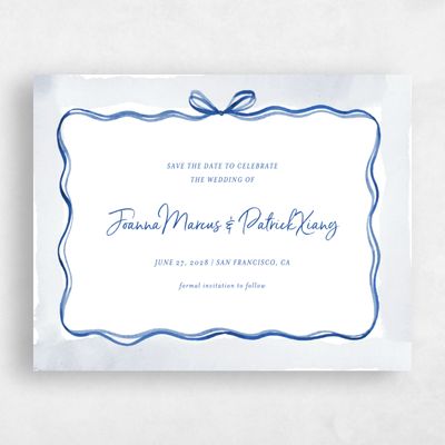 Blue Landscape Wedding Save the Date - Darlington Landscape