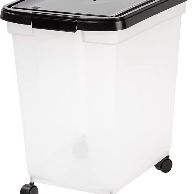 IRIS Airtight Pet Food Container, 50-Pound, Clear/Black