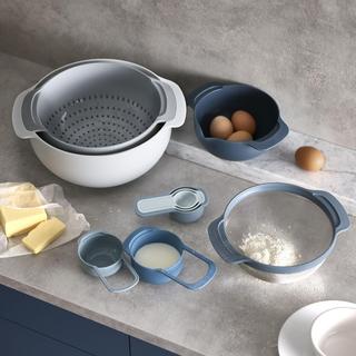 Nest 9-Piece Food Prep Set with Mixing Bowls and Measuring Cups