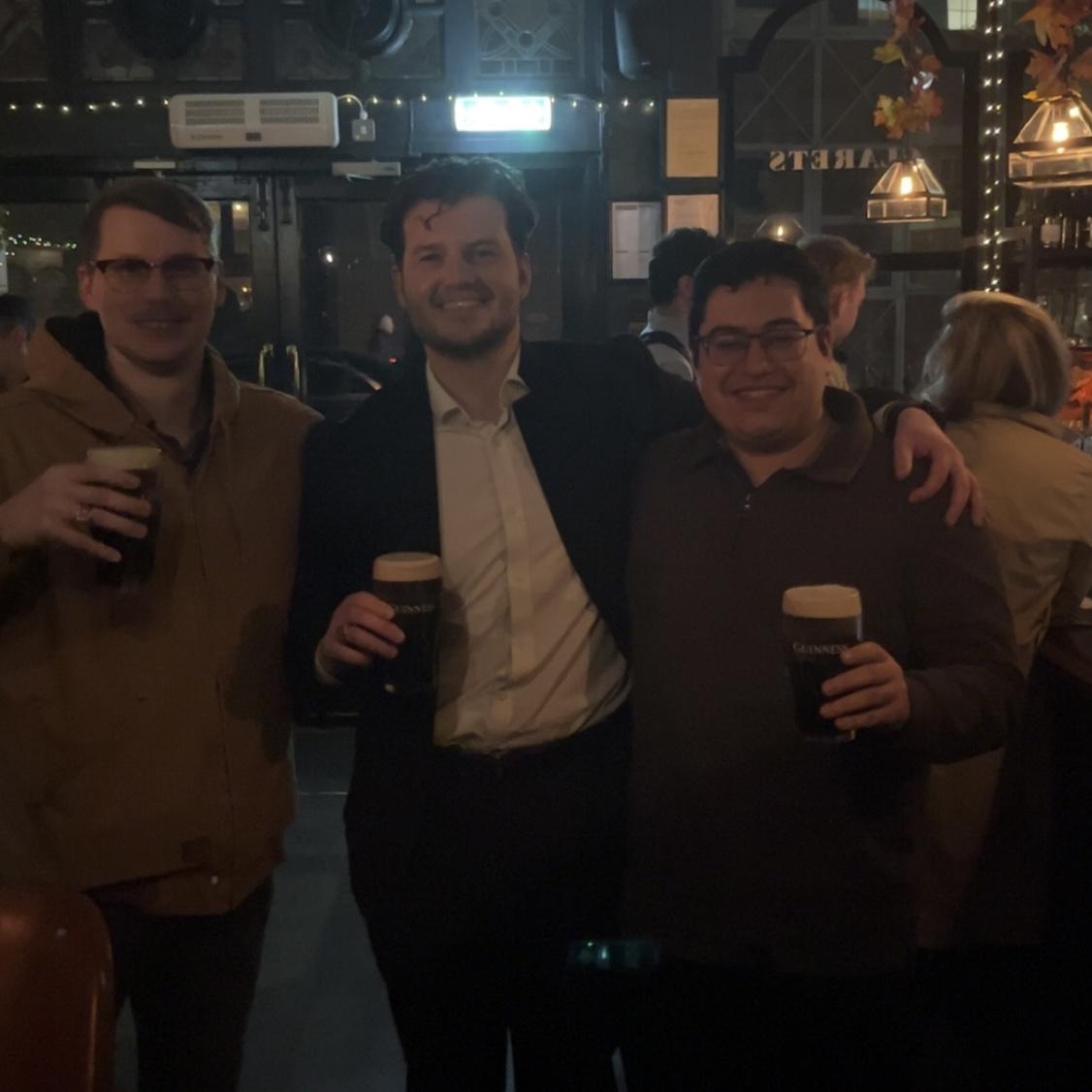 London, United Kingdom | 04.01.2025 | Noah with some of his groomsmen 🍻