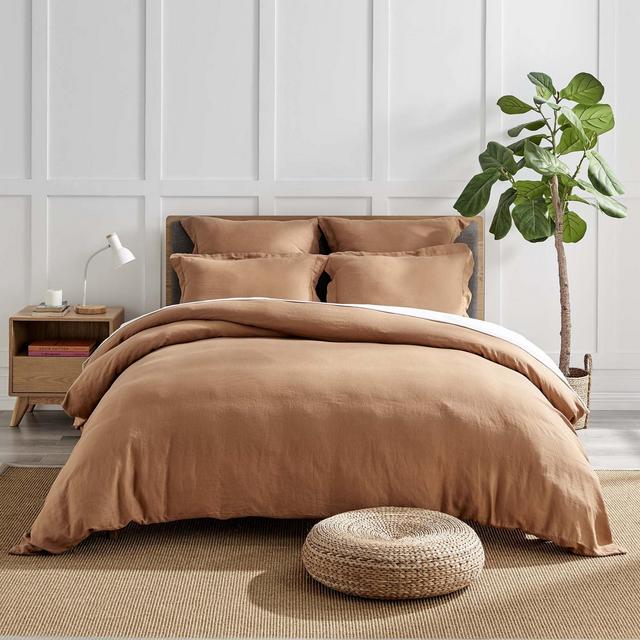 Washed Linen Sandstone Duvet - One Full/Queen Duvet Cover - Levtex Home