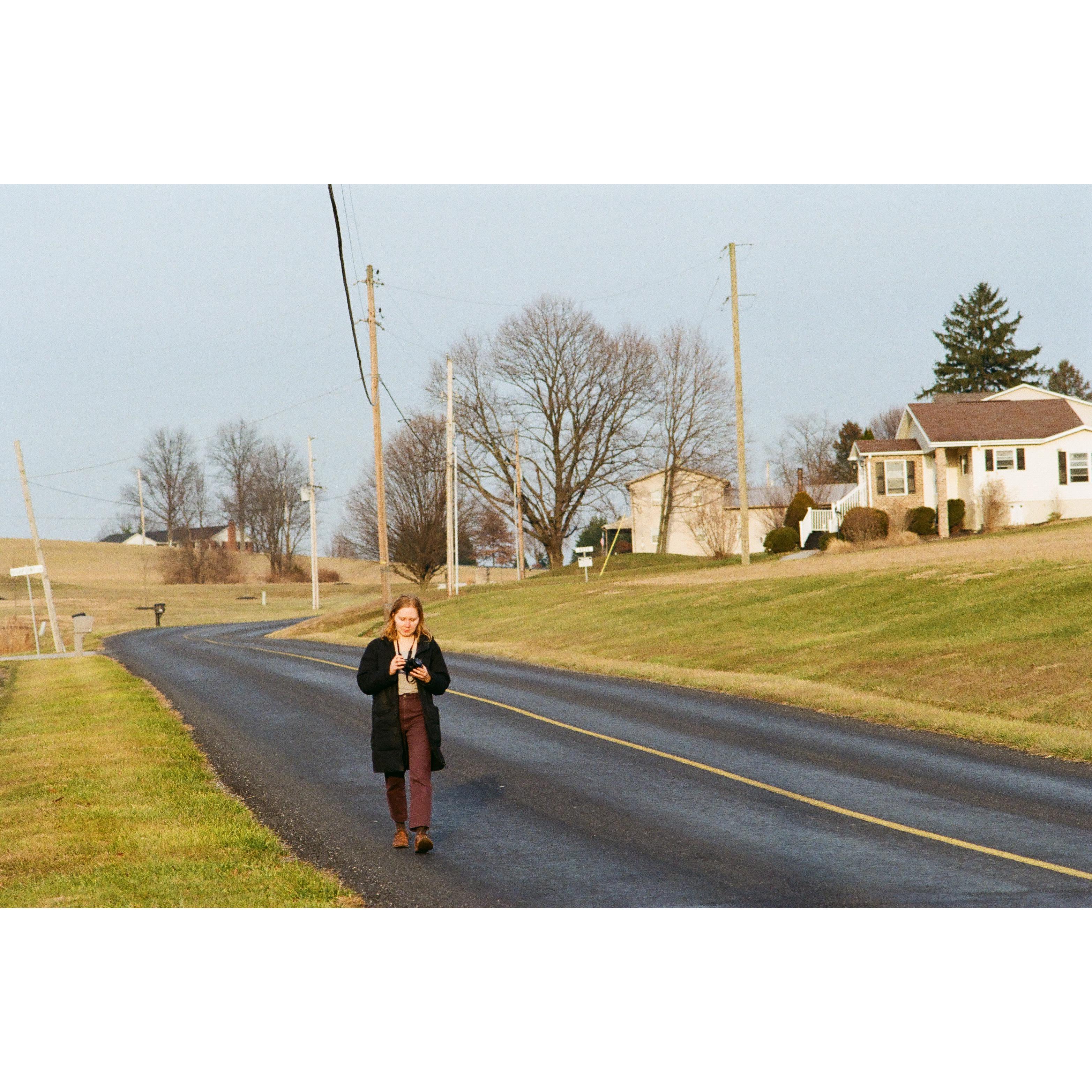 Strolling the Pennsylvania countryside.