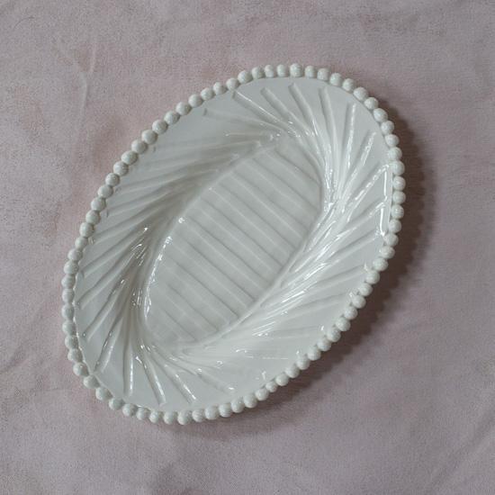 Frances Palmer Pottery: Oval Platter Diagonal Fluted Rim