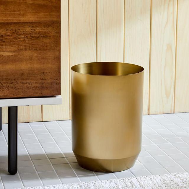 Caspian Bath Waste Bin, Antique Brass