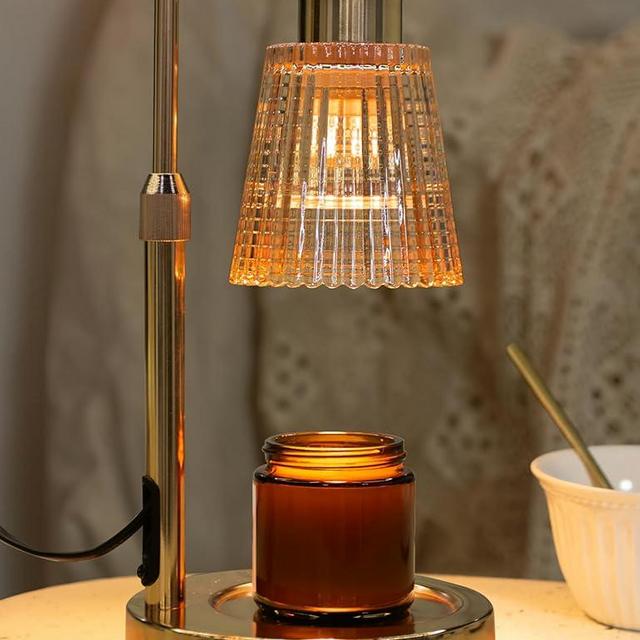 GODONLIF Candle Warmer Lamp with Timer, Adjustable Height Candle Warmer, Dimmable, Home Decor, Wax Warmer Lamp for Jar Candles with 2 Bulbs, Gold