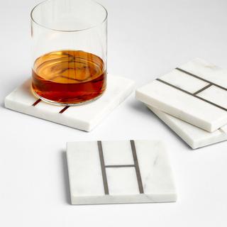 Marble Monogram Coaster, Set of 4