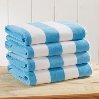Novia Velour Cabana Stripe Beach Towel, Set of 4