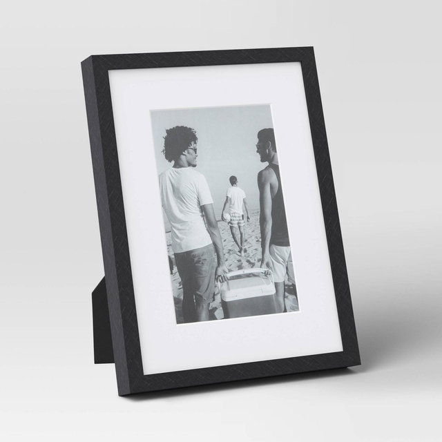 6"x 8" Matted to 4"x6" Thin Metal Table Frame Black - Threshold™