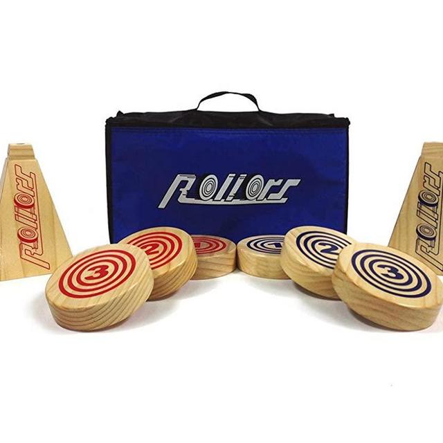 Rollors Backyard Game - The #1 Lawn Game for Summertime Fun, Tailgating, Camping, Parties, BBQs, Picnics & Beach days – All Wood Outdoor Yard Game Combining Horseshoes, Bocce Ball & Bowling