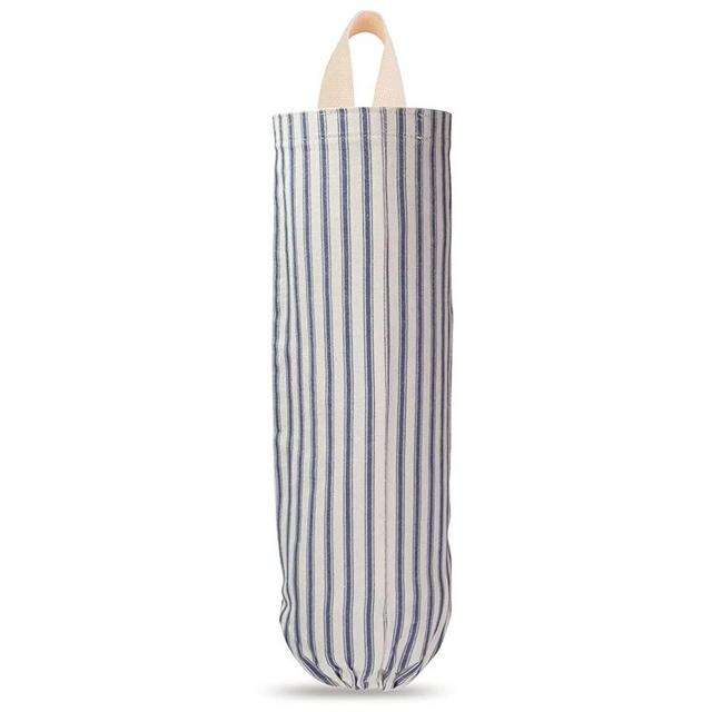 Grocery Bag Holder for Plastic Bags, Wall Mount Plastic Bag Holder, Reusable Shopping Bag Organizer for Home Kitchen Pantry Decor (Blue)